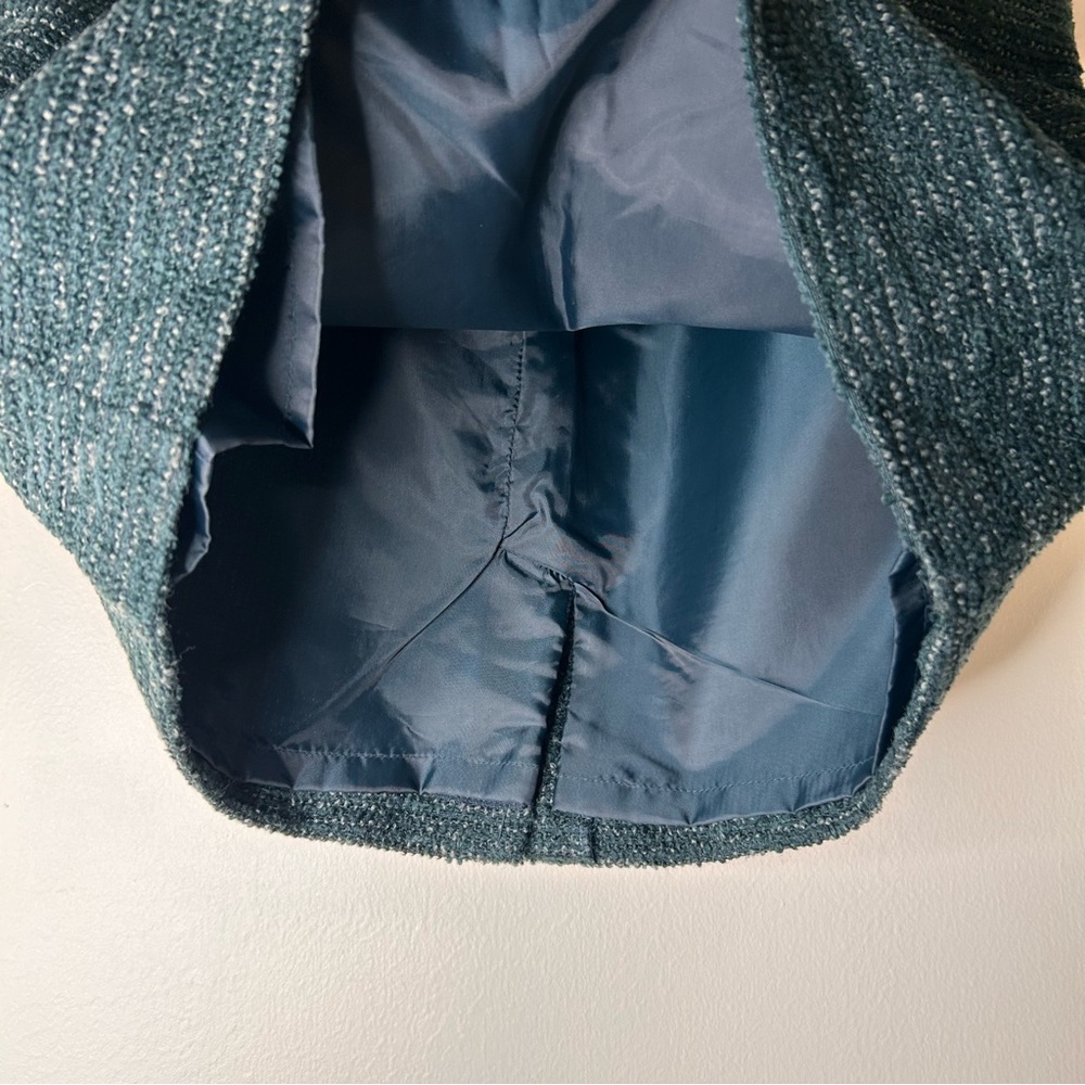 Norton McNaughton Turquoise and Green Tweed Mini Skirt - Size 8 (NWOT) - Picture 5 of 10